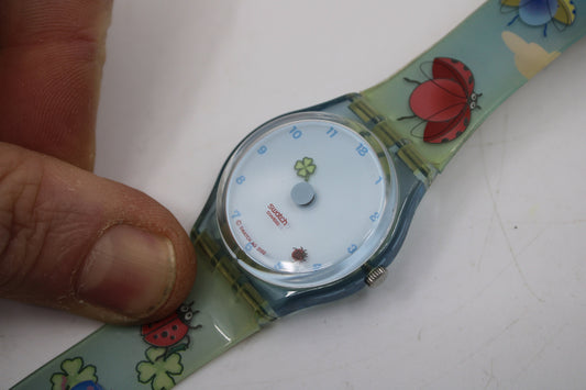 2002 Vintage Gents Swatch 'Lucky You' GS111, in very nice, used condition, working 100% with original strap