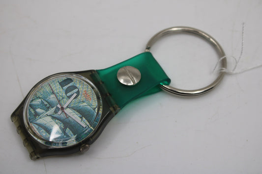 Unique, Vintage Swatch Keychain, GM106, 1991, 'Mark', made from recycled, NON-working Gents Swatch watch