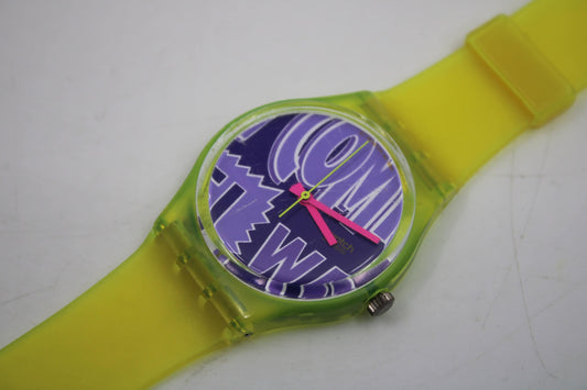 1990 Vintage Gents Swatch 'Robin' GJ103, Very Good Condition, working 100% with a NON-original brand new strap