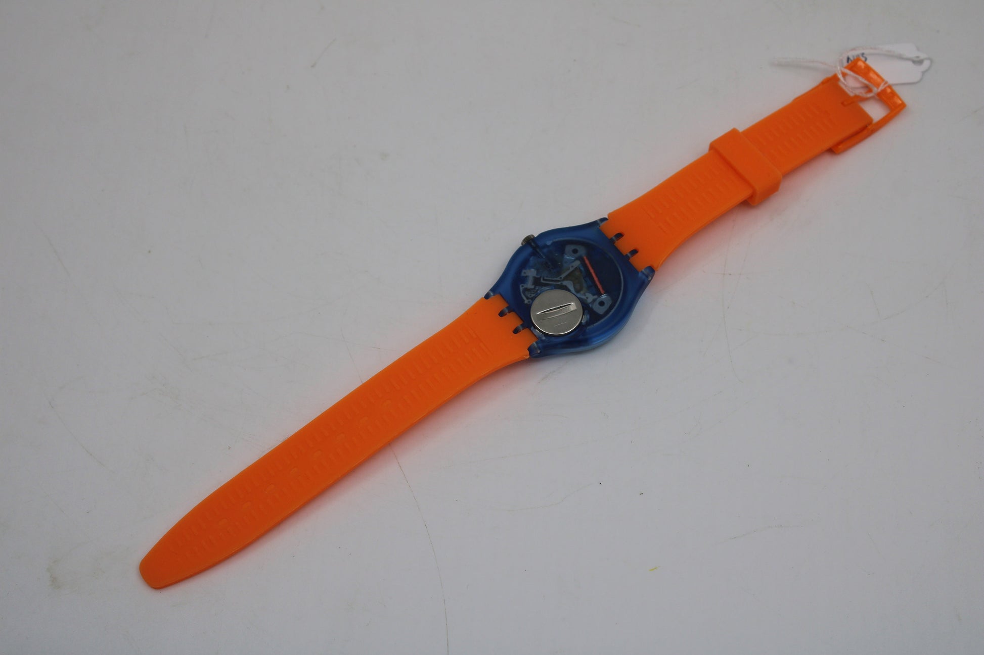 1993 NEW OLD STOCK 'Paella', GN129, working 100% nice early 90s vintage Gents Swatch, Brandnew, Non-Original Strap