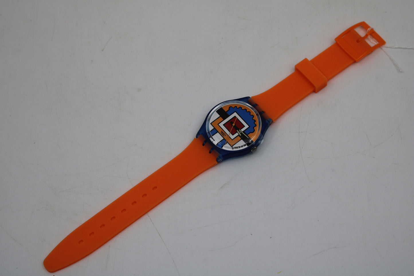 1993 NEW OLD STOCK 'Paella', GN129, working 100% nice early 90s vintage Gents Swatch, Brandnew, Non-Original Strap