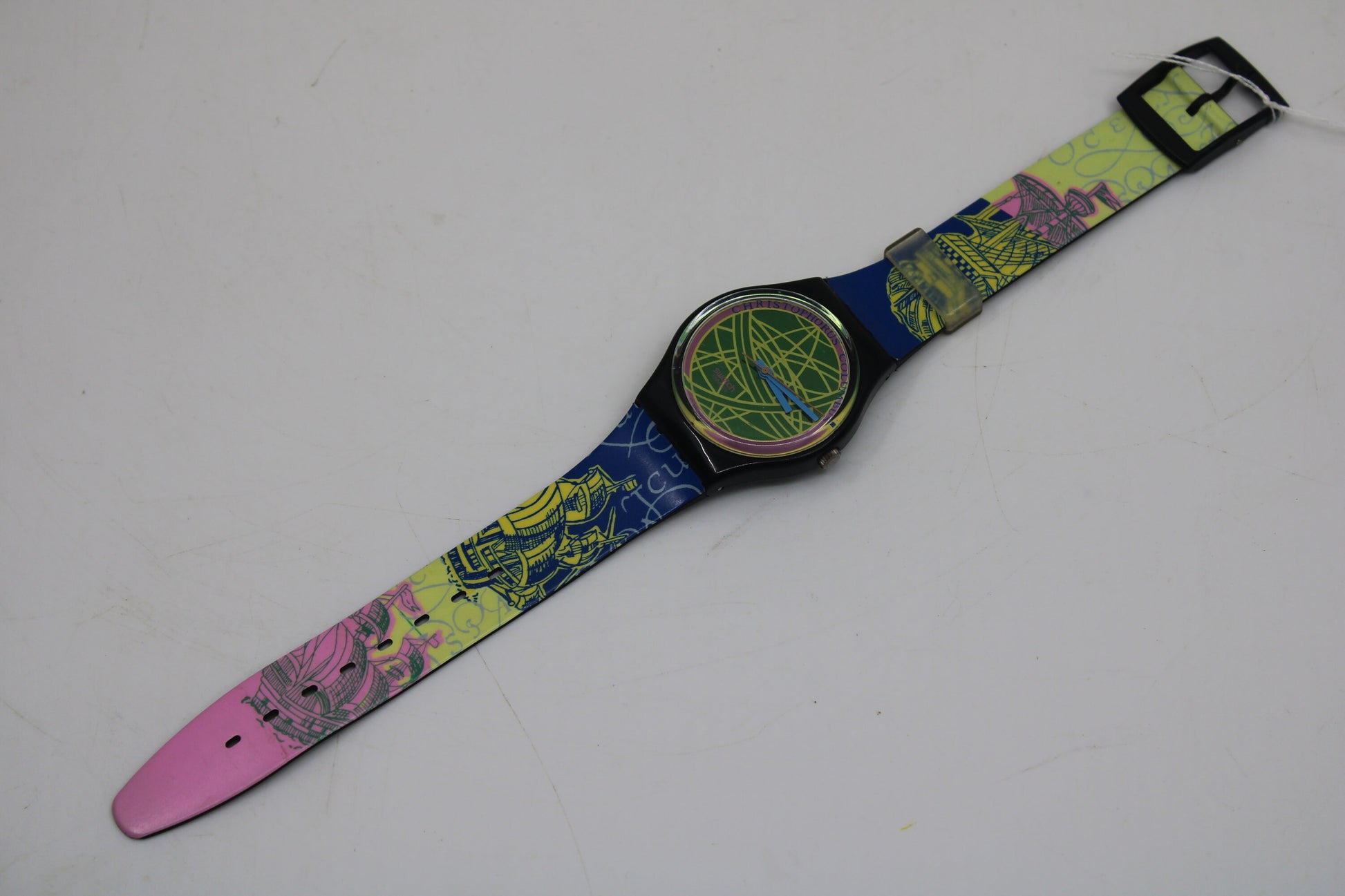 1991 Vintage Gents Swatch 'The Globe' GB137, Nice, Used Condition, working 100% with the ORIGINAL strap