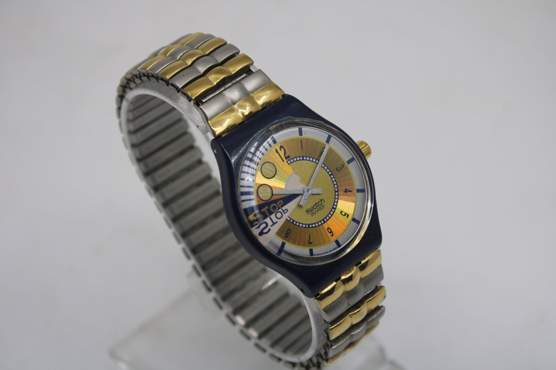 1994 Vintage Gents Stop Swatch 'Double Run' SSN104/105, in good condition, working 100%