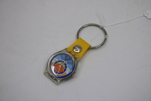 Unique, Vintage Swatch Keychain, GK179, 1994, 'Azimut', made from recycled, NON-working Gents Swatch watch