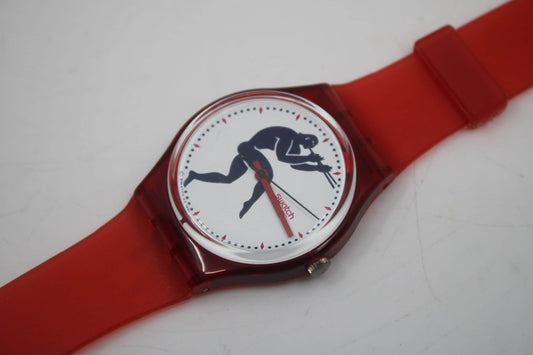 1992 Vintage Gents Swatch 'Tedophorus' GR111, in a nice, used condition, working 100% with brand new, non-original strap