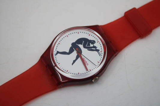 1992 Vintage Gents Swatch 'Tedophorus' GR111, in a nice, used condition, working 100% with brand new, non-original strap