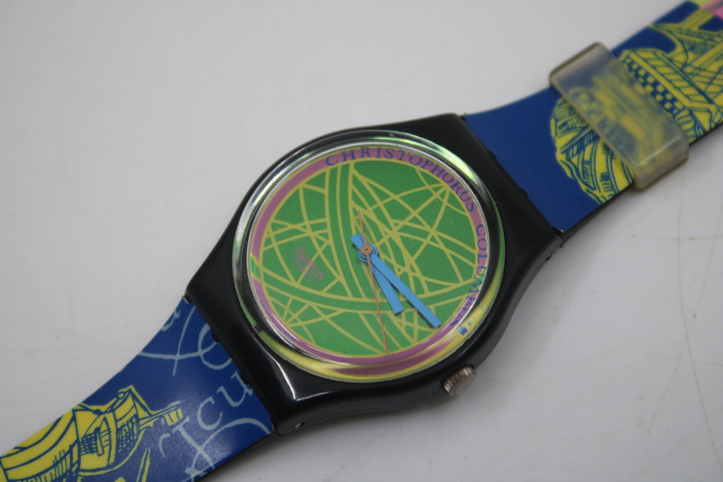 1991 Vintage Gents Swatch 'The Globe' GB137, Nice, Used Condition, working 100% with the ORIGINAL strap