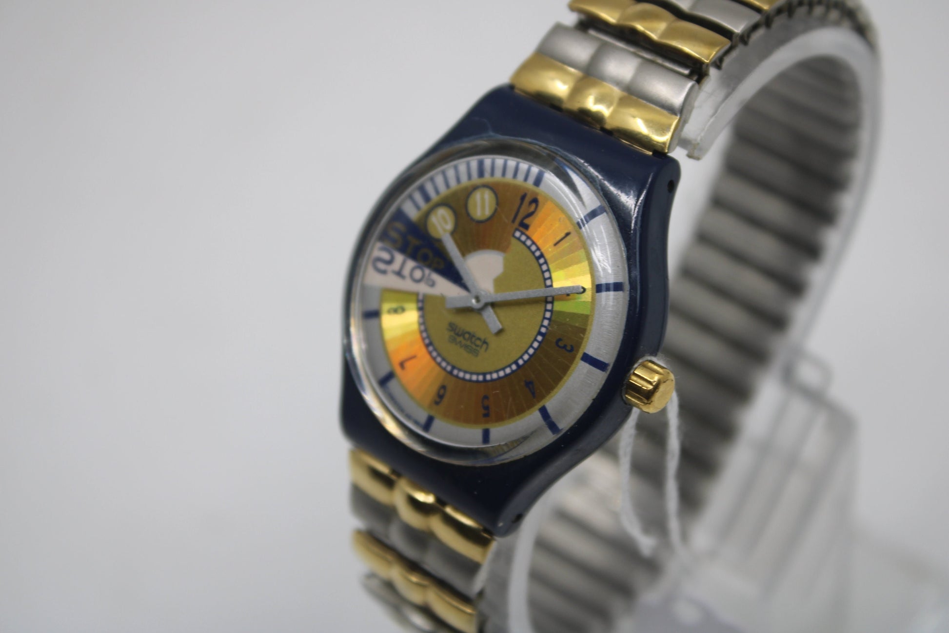 1994 Vintage Gents Stop Swatch 'Double Run' SSN104/105, in good condition, working 100%