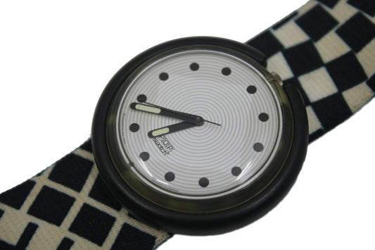 Vintage 1992 PWK167 Pop Swatch, 'Squares', VERY nice, used condition, NO box, Working 100%