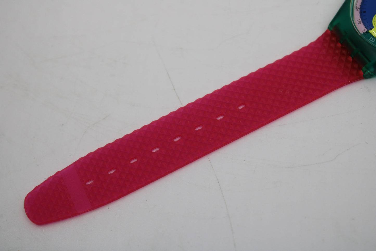 NEW, Unused 1991 Swatch Flash Arrow wristwatch, SCL100 Fluorescent Chronograph, Original Strap