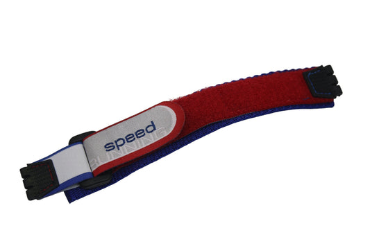 NEW OLD STOCK 17mm Swatch Hook & Loop strap, Blue and Red, SOB405