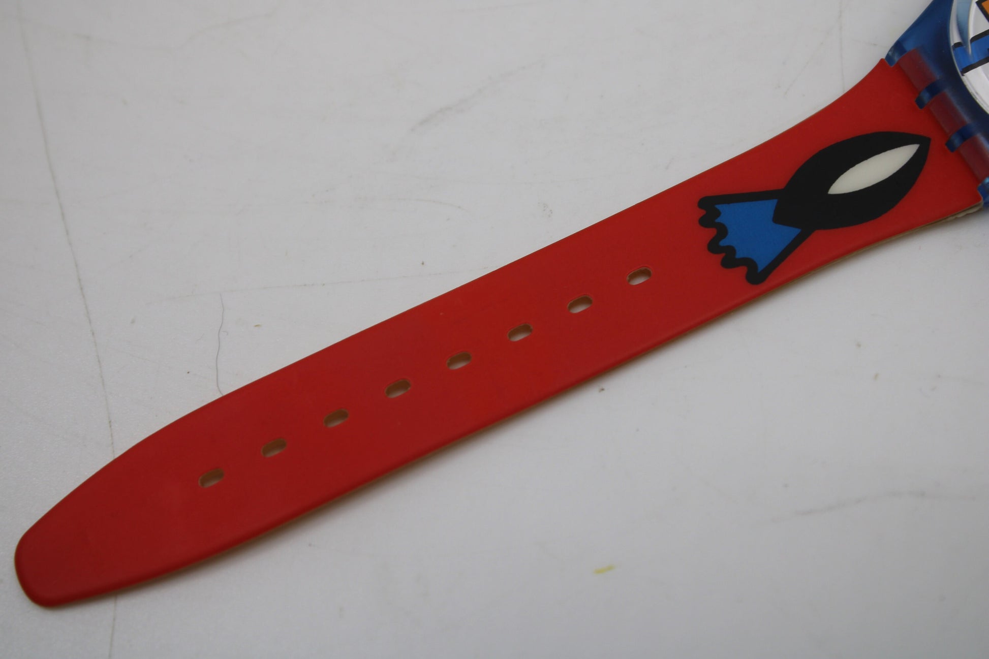 1993 NEW OLD STOCK 'Paella', GN129, working 100% nice early 90s vintage Gents Swatch, ReaD Description Pls