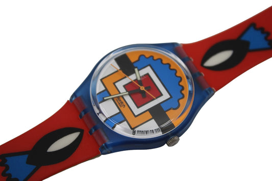 1993 NEW OLD STOCK 'Paella', GN129, working 100% nice early 90s vintage Gents Swatch, ReaD Description Pls