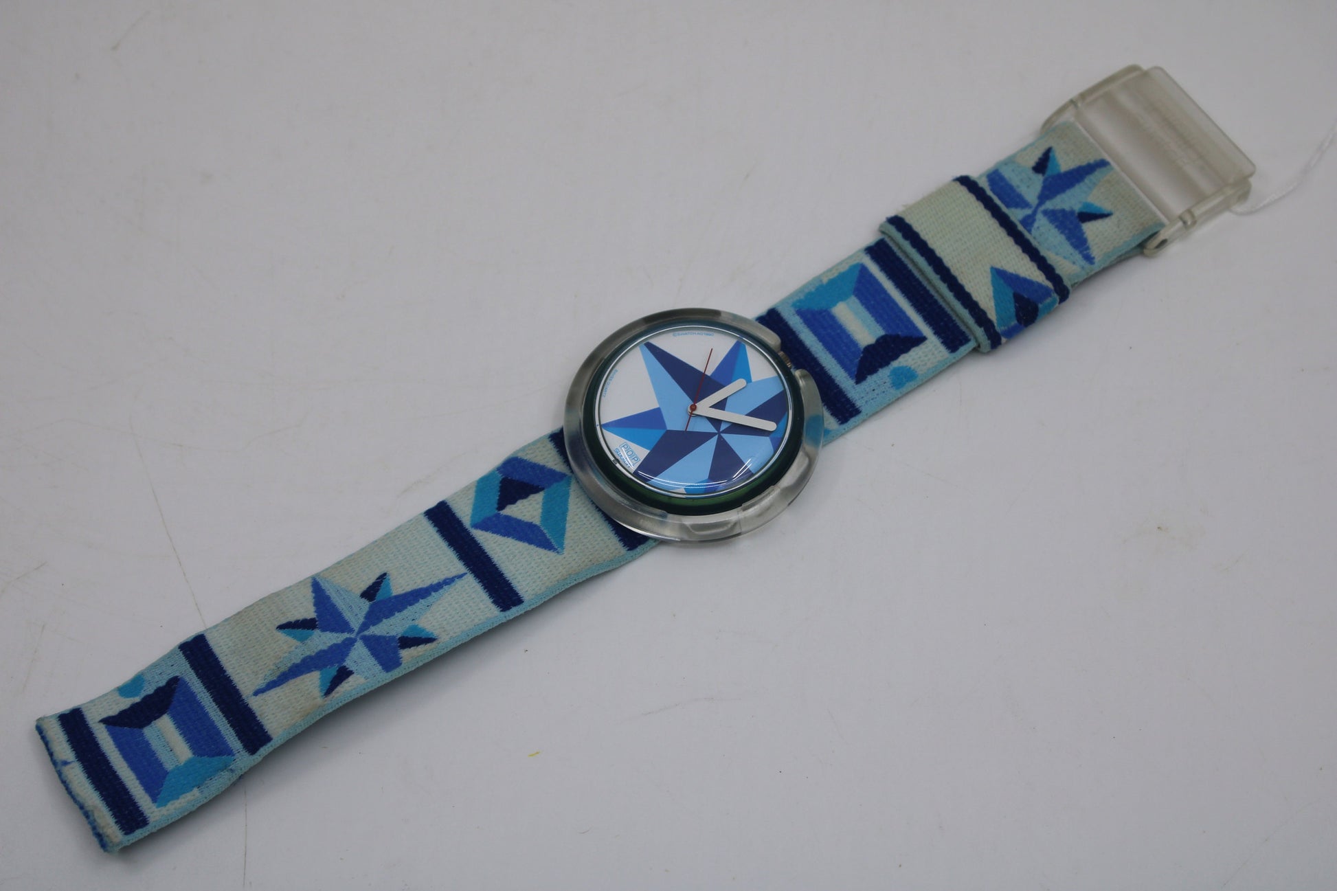 Vintage 1990 PWN100 Pop Swatch, 'Icecapade', VERY nice, used condition, NO box, Working 100%