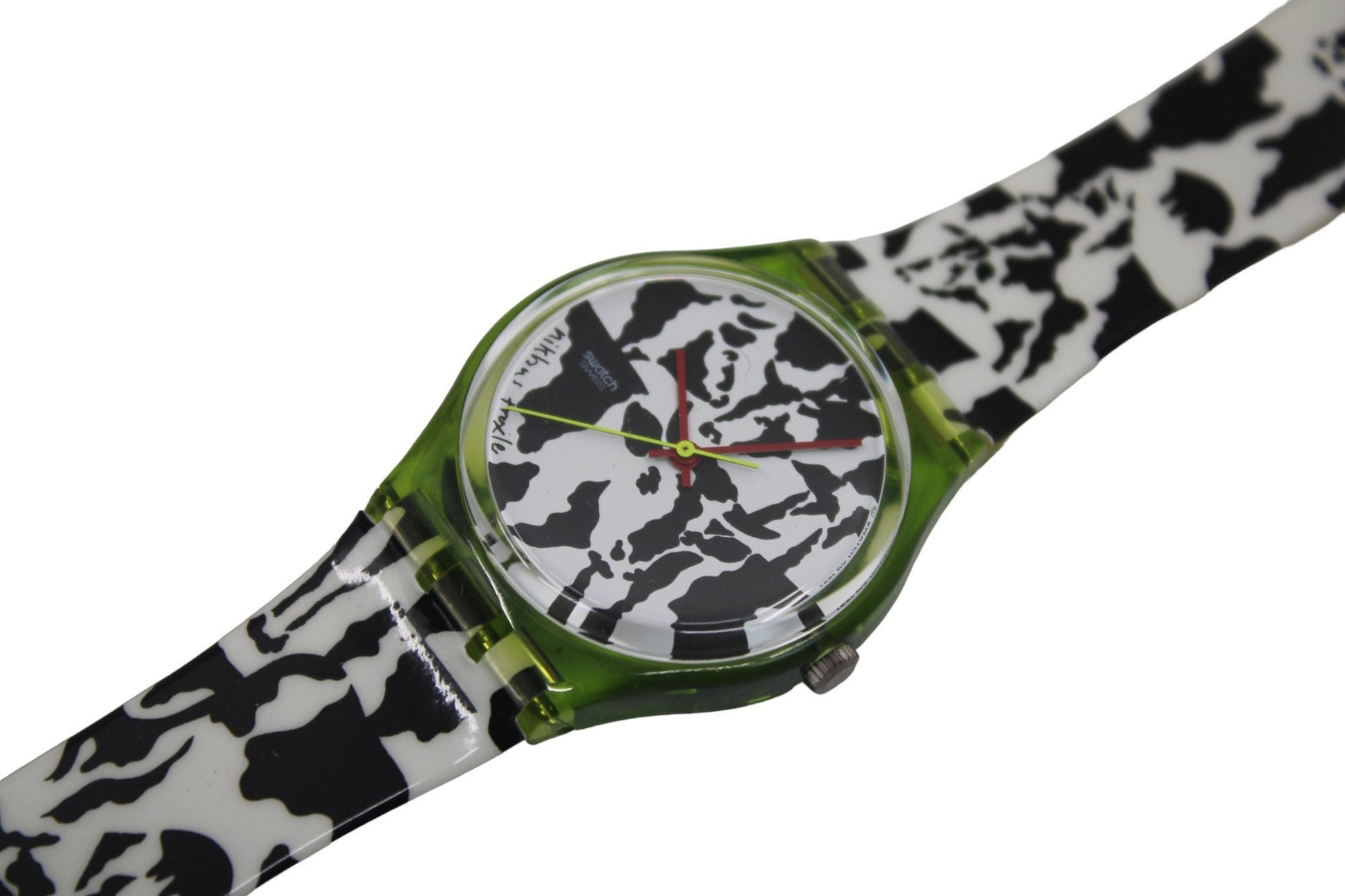 1991 Vintage Gents Swatch 'Flaeck' GZ117, new old stock, never worn, working 100%, original strap