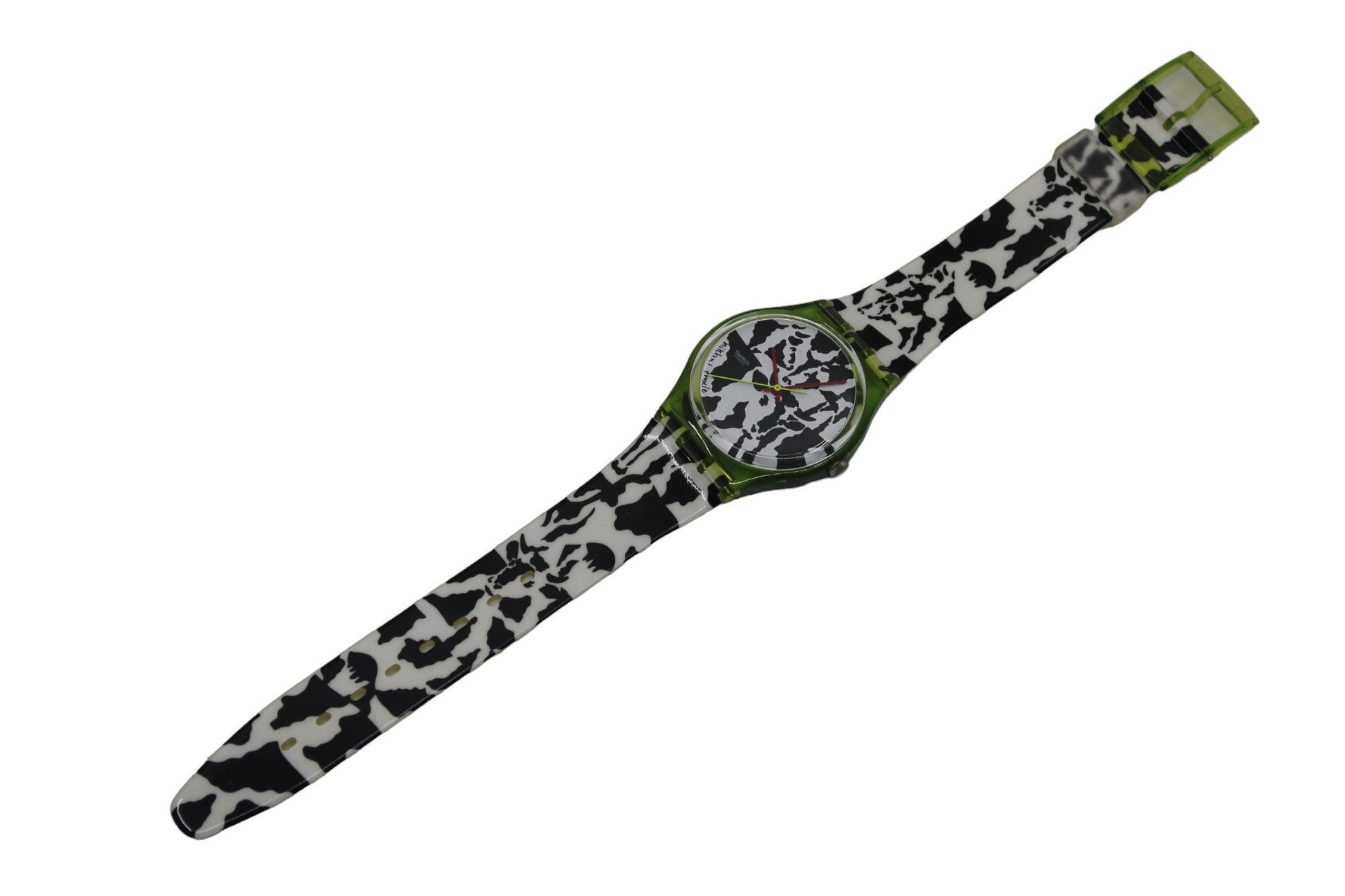 1991 Vintage Gents Swatch 'Flaeck' GZ117, new old stock, never worn, working 100%, original strap