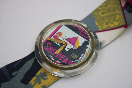 Swatch, PopSwatch, 1991, 'Raffles', PWK140, VERY nice used condition, original ring and strap