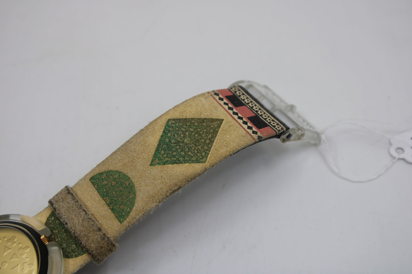 Vintage 1996 PMB104 Pop Swatch, Kishoo, NO box, 100% Working, Beige Strap, Golden Faceplate, very nice, used condition