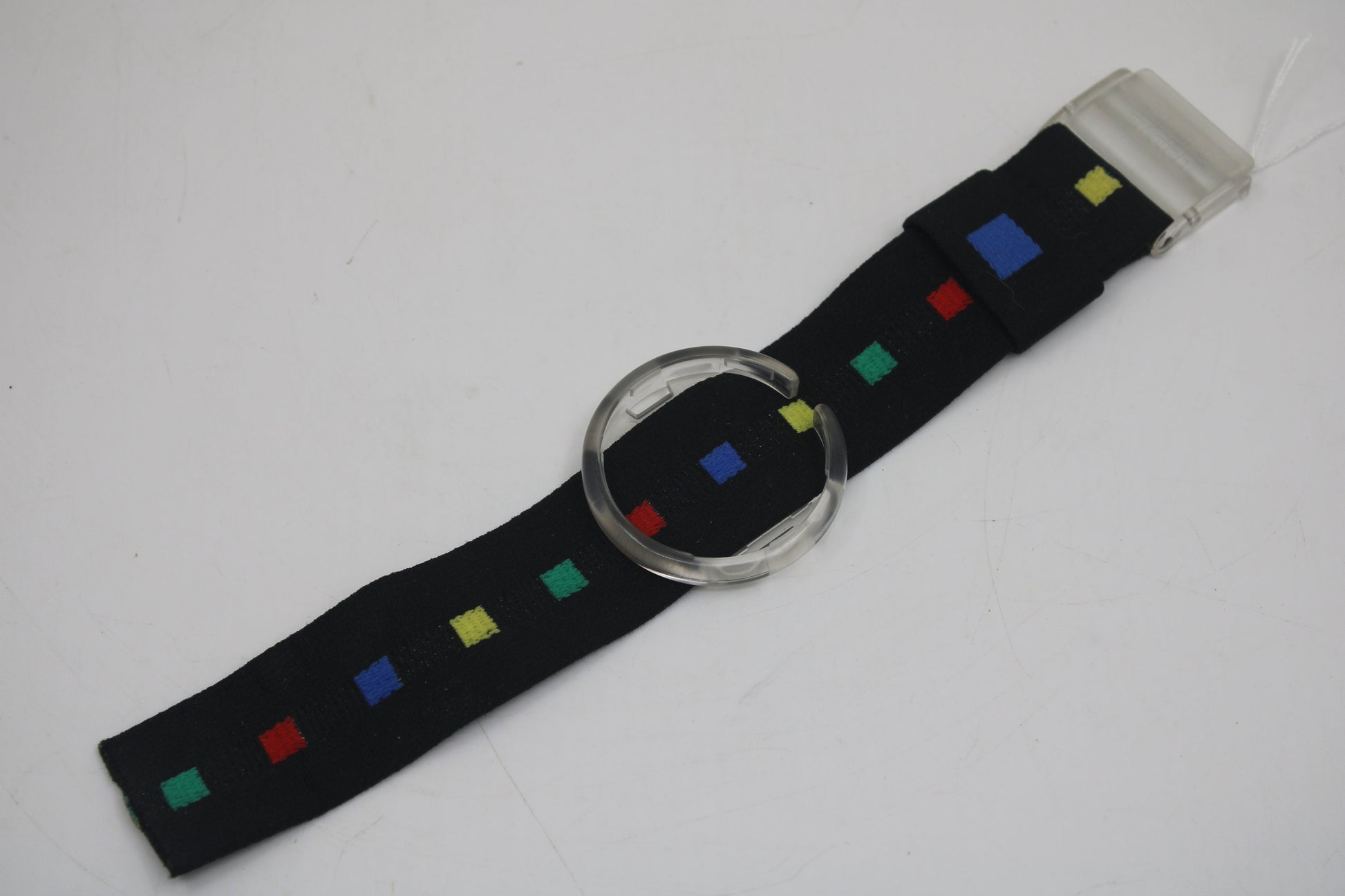 1993 Vintage Pop Swatch Strap, 'Square Parade', PWK171, PopSwatch, used strap, good condition