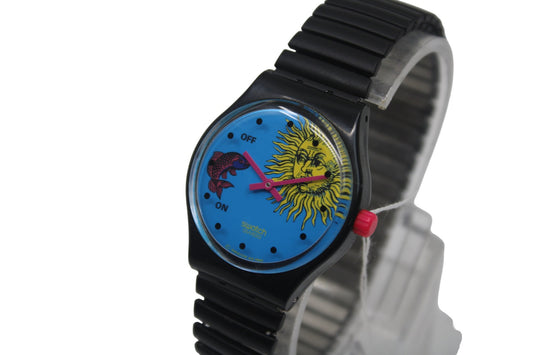 1993 Vintage Musicall Swatch 'Europe in Concert' SLB101, Jean Michel Jarre, NICE, used condition, working 100% with non-original strap