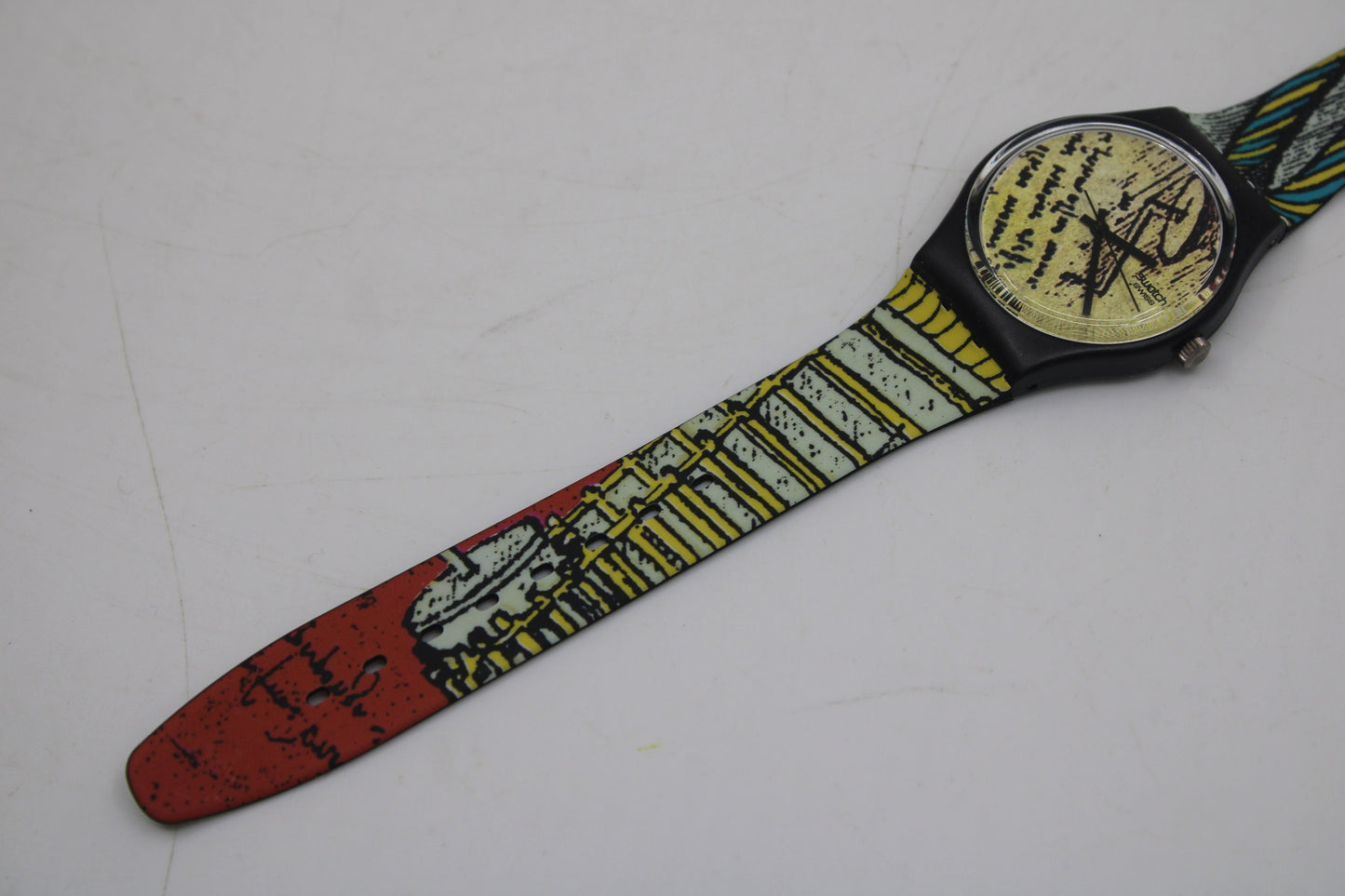 NEW OLD STOCK 1990 Vintage Gents Swatch 'Engineer' GB138, working 100% with the original strap