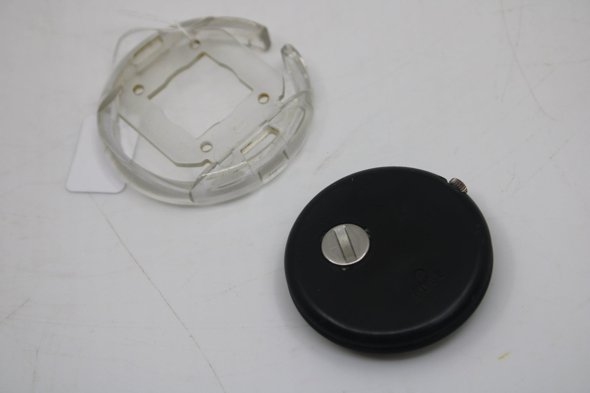 1987, Swatch, PopSwatch, 'Black Dots', BB103, nice, much used condition, NO strap, watch + ring only