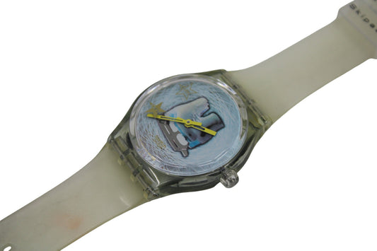 Vintage Olympic Musicall Swatch 'Katarina Witt' SLZ105, NEW OLD STOCK, working 100% with new Swatch strap