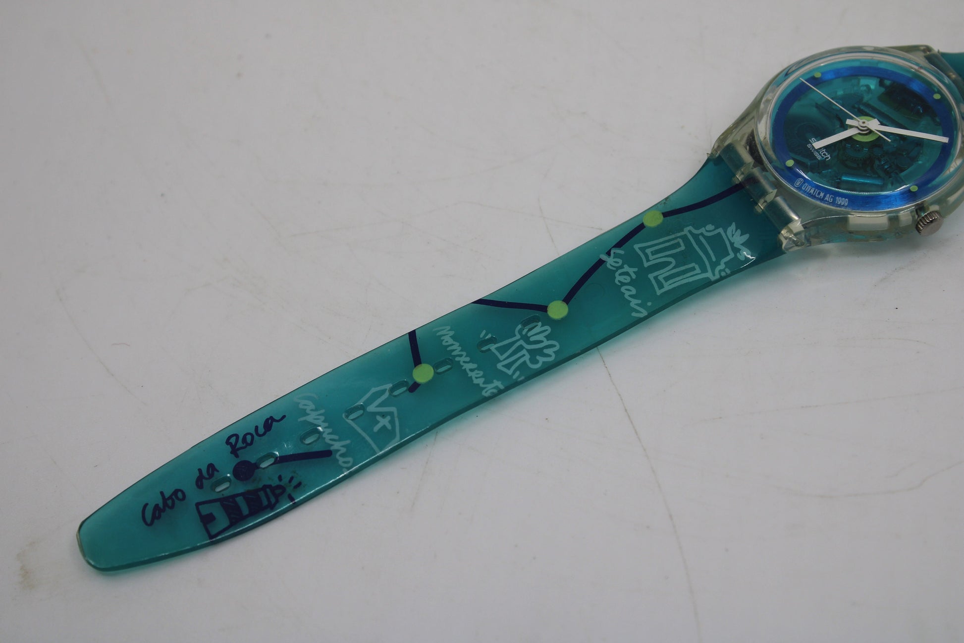 Vintage Gents Access Swatch 'Monte da Lua', SKK113, NO box, In Very Good, Used Condition, working 100%, Original Strap