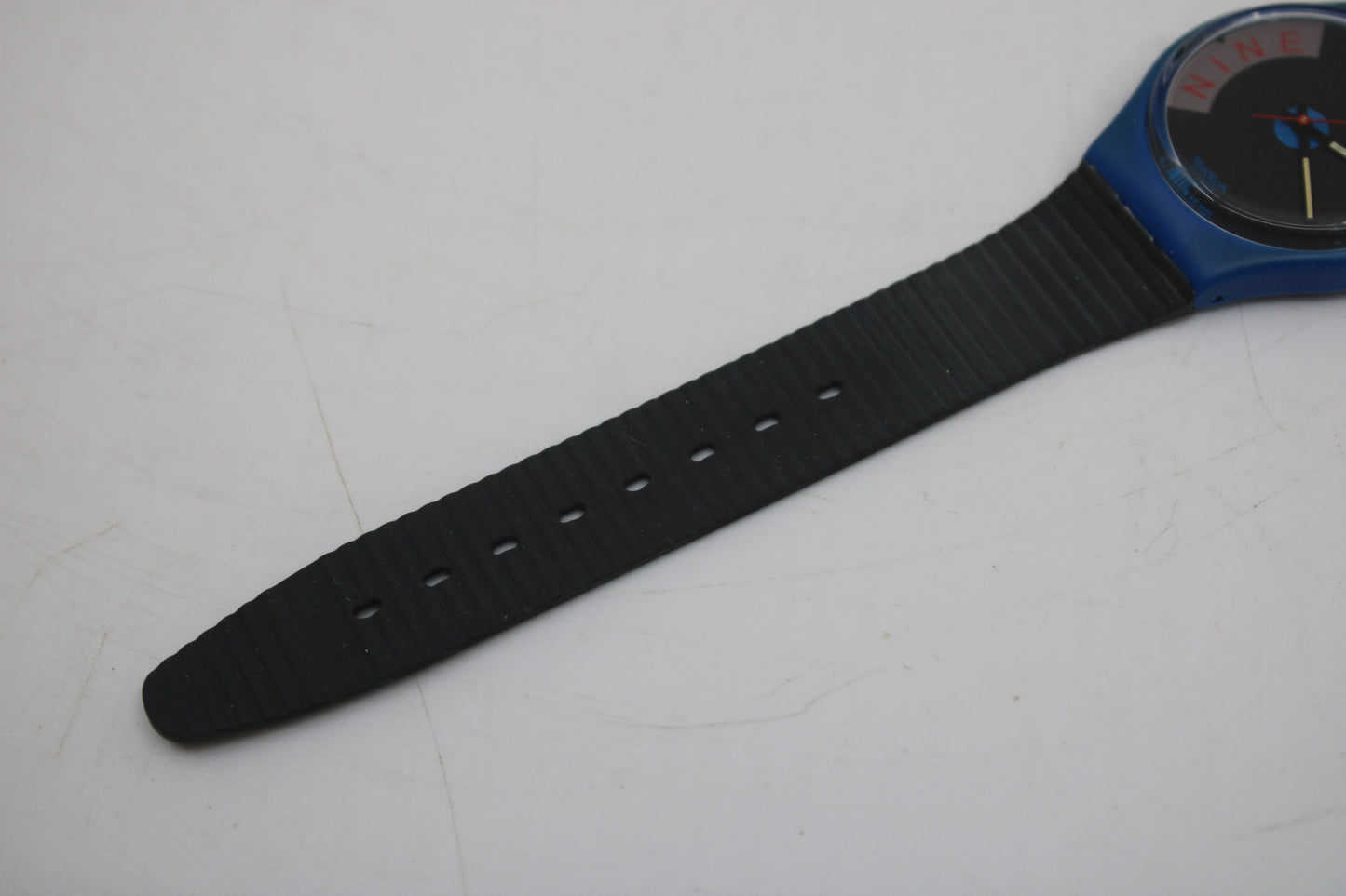 NEW OLD STOCK 1989 Vintage Gents Swatch 'Blue Jet' No Date G104, working 100% with the original strap