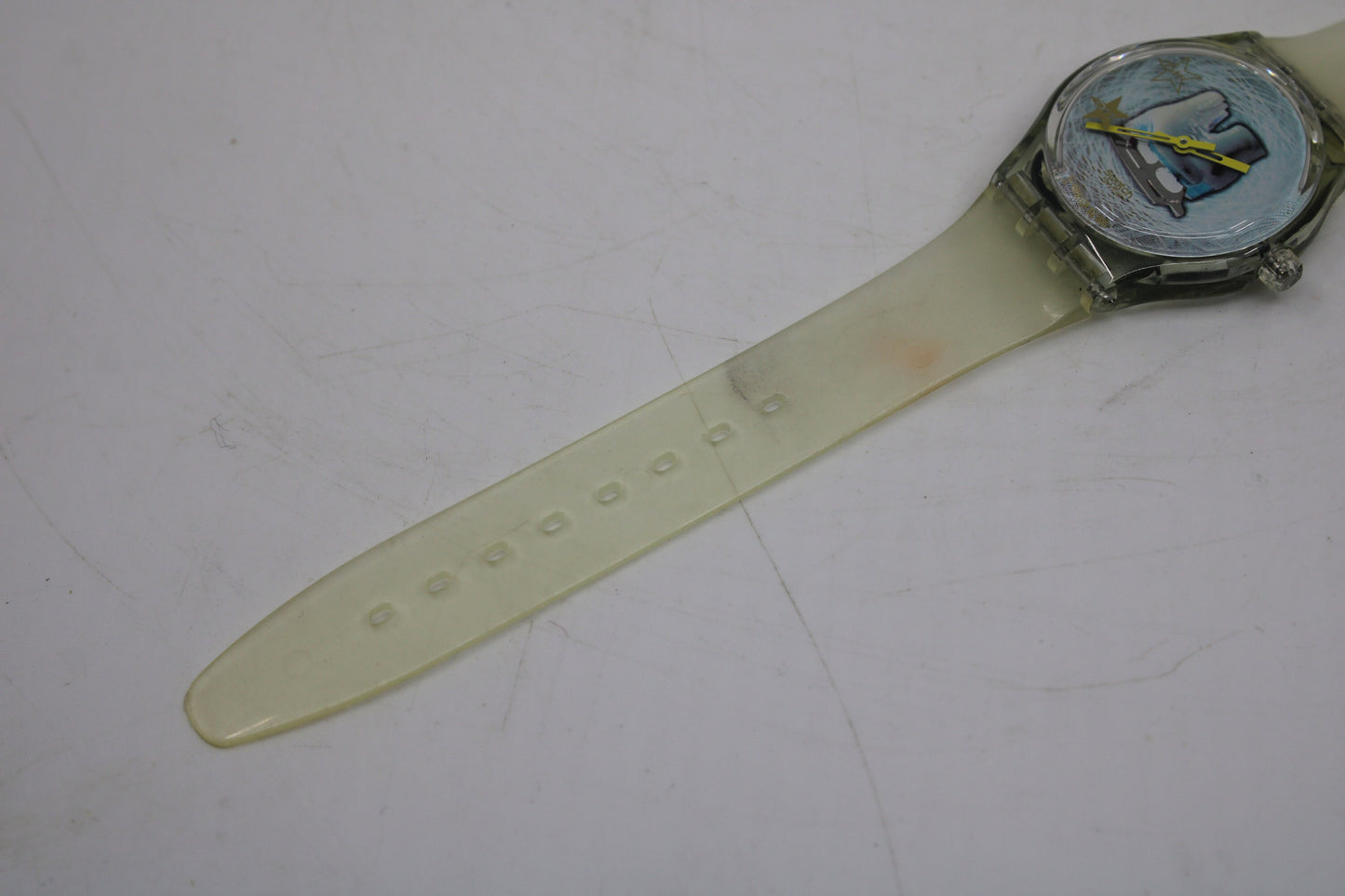 Vintage Olympic Musicall Swatch 'Katarina Witt' SLZ105, NEW OLD STOCK, working 100% with new Swatch strap