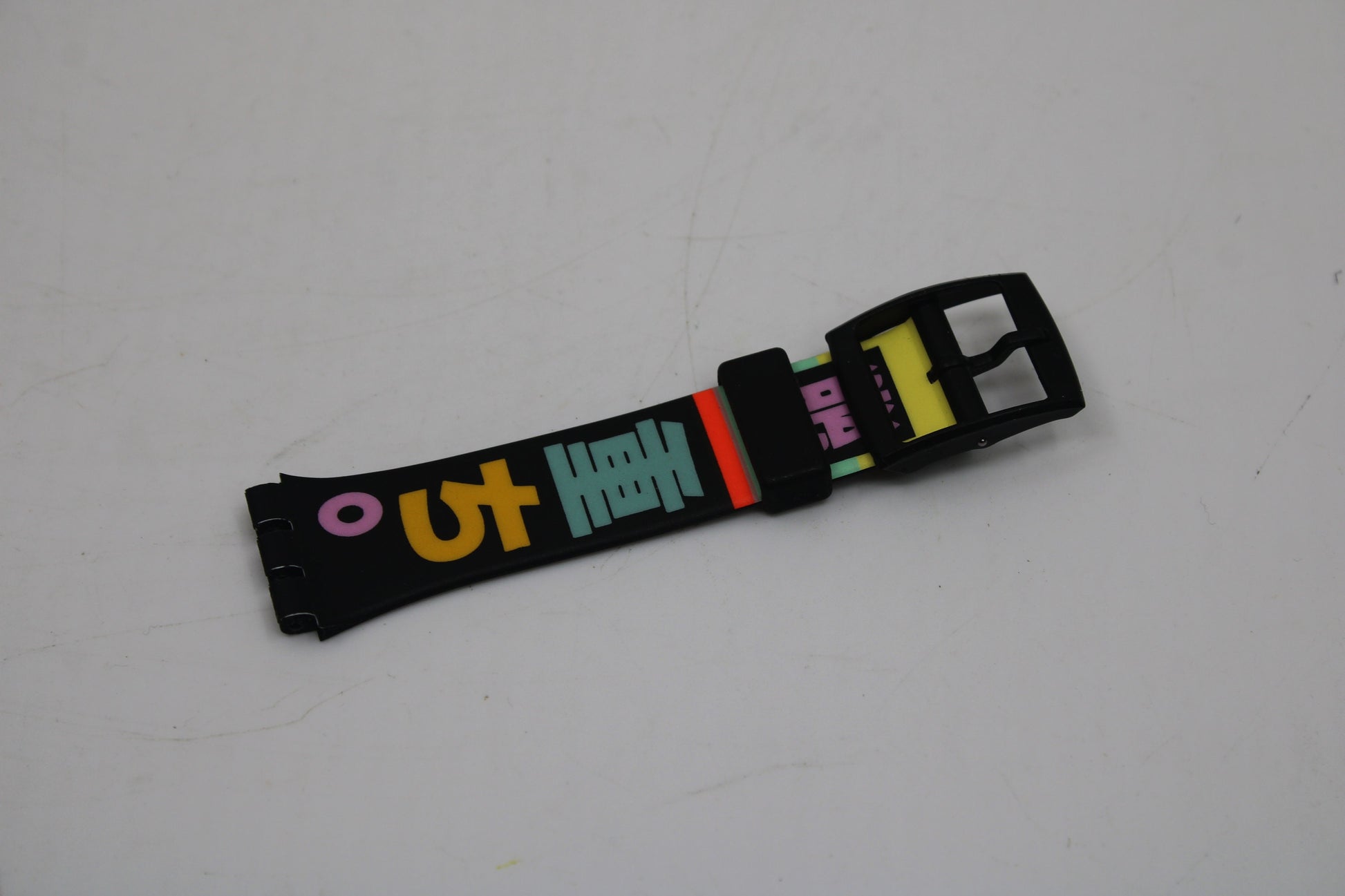Vintage Swatch Strap, HALF strap ONLY 'Harajuku', GB124, 17mm, Gents, possibly worn, cracked