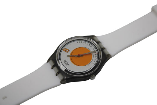 1995 Vintage Gents Swatch 'Sunny Side Up' GM135, NEW OLD STOCK, Never Used condition, working 100%, new, non-original strap