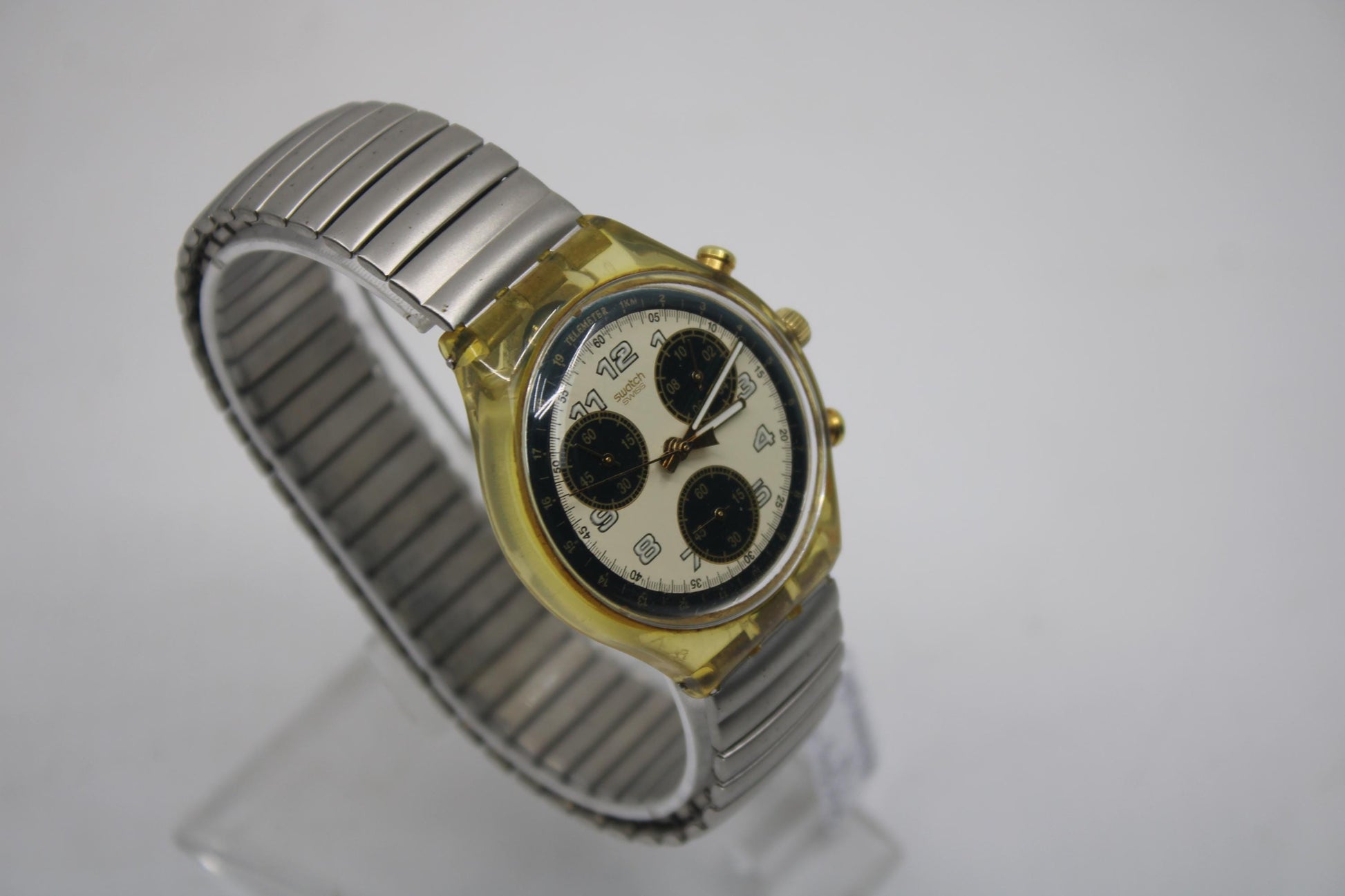 1995 Early 'Business Class' vintage Gents Chrono Swatch SCK109, Used Condition, with a new strap