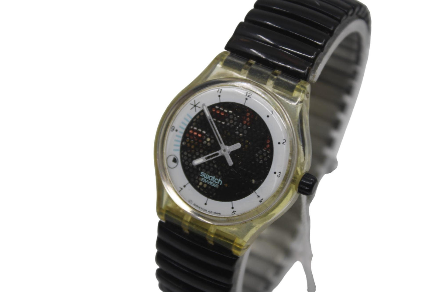 1997 Vintage Musicall Gents Swatch 'Time to Cook' SLK114, by Peter Gabriel, in good condition, working 100%, non-original strap