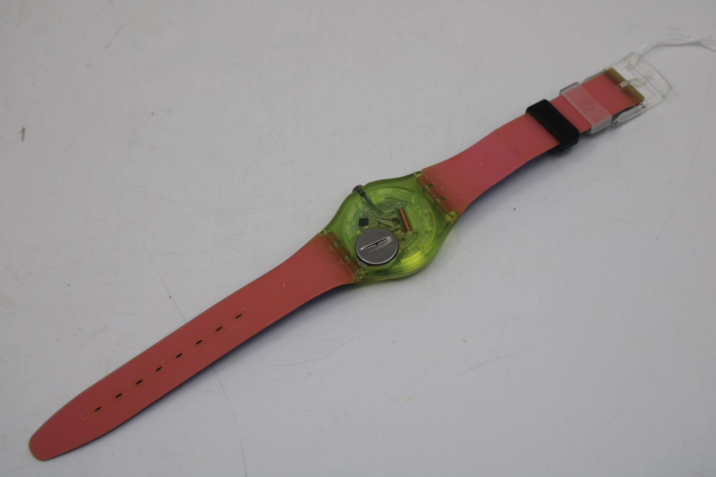 1992, Vintage Gents Swatch, 'Frische Fische' GG116, NEW old STOCK, working 100%, CRACKED strap