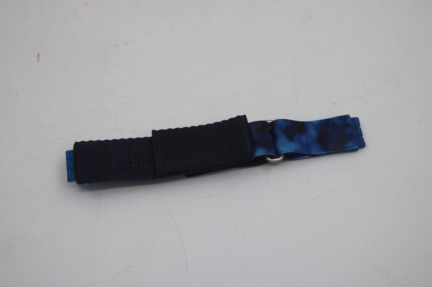 NEW OLD STOCK 17mm Swatch Hook & Loop strap, Blue and Fluo, SDN906