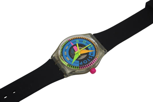1994 Vintage Gents Stop Swatch 'Vitesse' SSK106, in good condition, working 100% with non-original strap