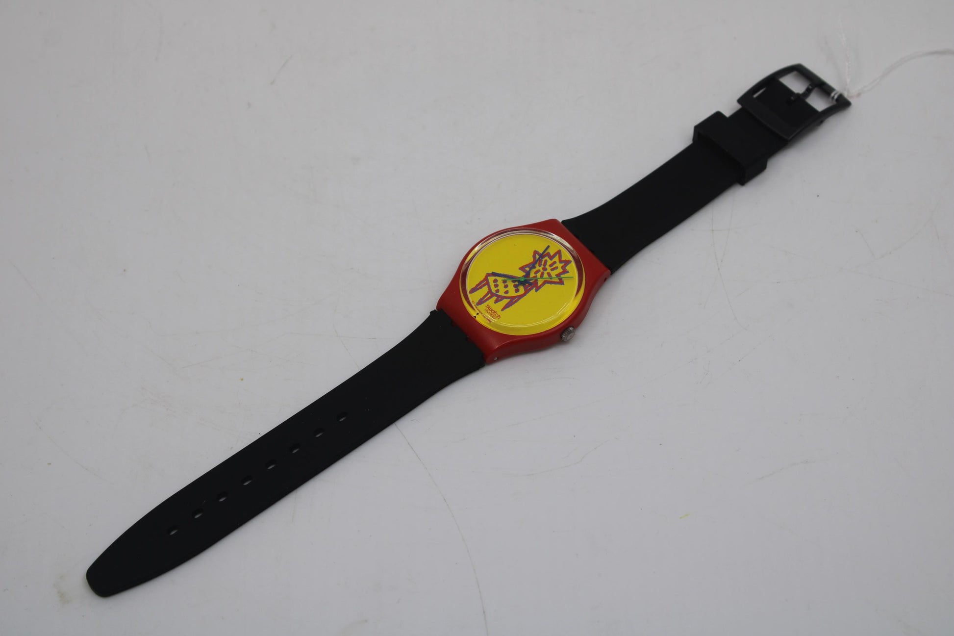 1993 Vintage Swatch watch 'Dot Chair', GR115, working 100% Good, Used Condition, with NON-original strap