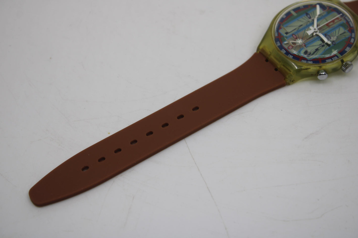 1994 Early 'Tyrone' vintage Gents Chrono Swatch SCG105, Much Used Condition, new, non-original strap