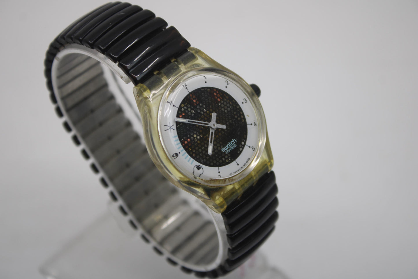 1997 Vintage Musicall Gents Swatch 'Time to Cook' SLK114, by Peter Gabriel, in good condition, working 100%, non-original strap