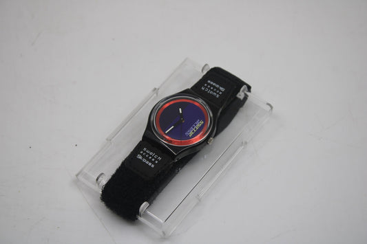 Vintage Gents Access Swatch 'Double Loop' SKB100, New Old Stock, Never Worn, Working 100%, Original Hook & Loop strap