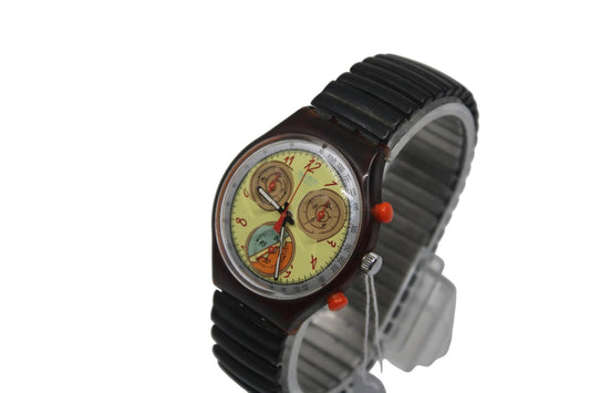 Dancing Feathers Vintage Swatch Chrono Watch