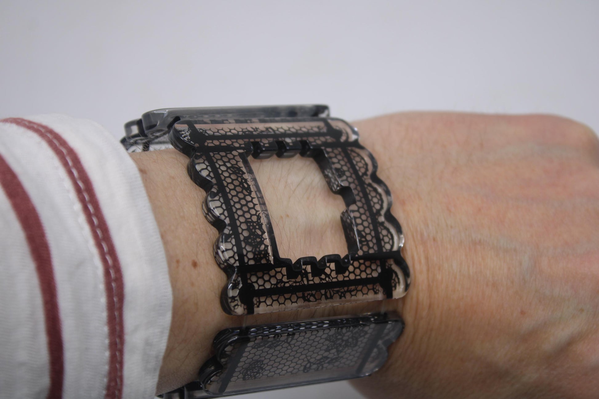 Vintage Square Swatch Strap, 'Night Lace', SUBK153A, NEW OLD STOCK, Never Used