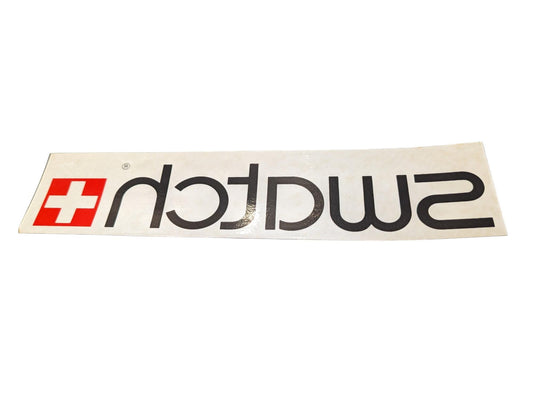 Swatch Vintage Mirrored Transparent Window Sticker, original and unused 80s, 90s