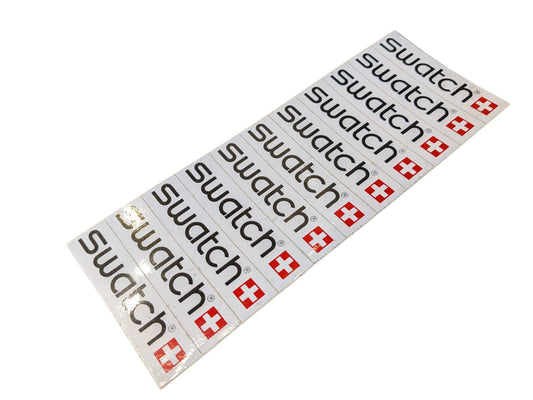 Swatch Vintage Set of Stickers on One Sheet, original and unused 80s, 90s