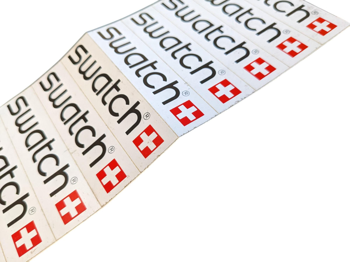 Swatch Stickers Swatch Vintage Set of Stickers on One Sheet, original and unused 80s ...