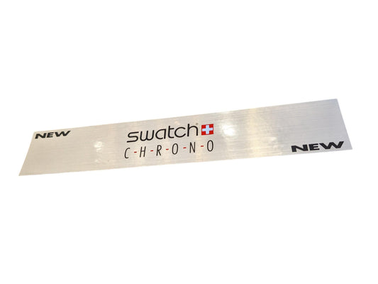 Swatch Vintage Chrono brushed aluminium look Sticker, original and unused 80s, 90s