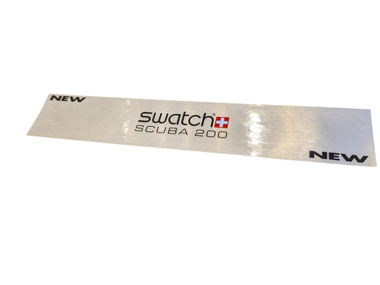 Swatch Vintage Scuba 200 brushed aluminium look Sticker, original and unused 80s, 90s