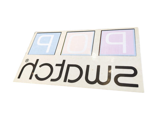 Swatch Vintage Dealer Mirrored Pop Swatch Sticker, original and unused 80s, 90s