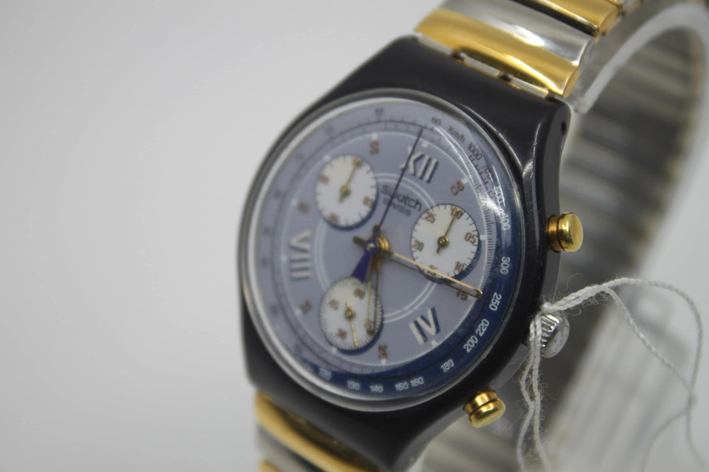 1993, Vintage Gents Chrono Swatch, 'Alabama, SCN105, NO box, Clock 100% Working - Chrono NOT Working, New Strap